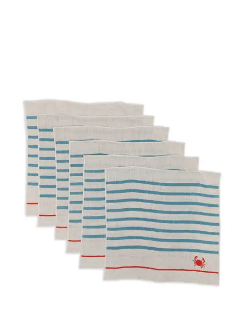 Bambah striped napkins (set of six) Neutrals BMBH210