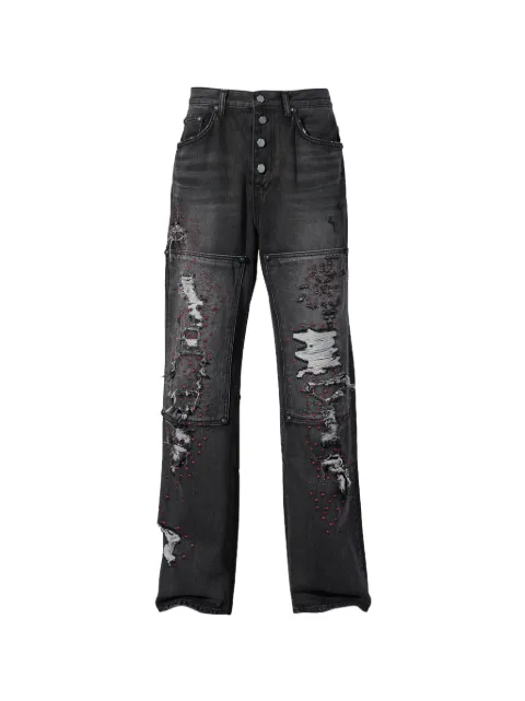 THUG CLUB straight-leg jeans Grey TC25PT2802