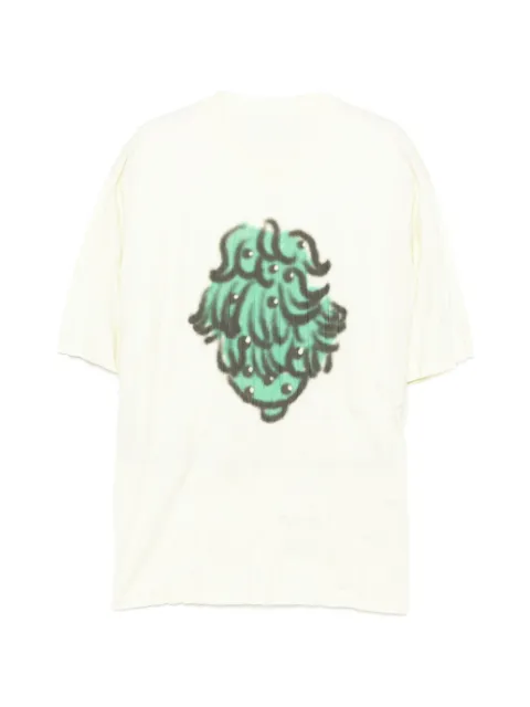 CROQUIS graphic-print pleated T-shirt Yellow 9Q3110190