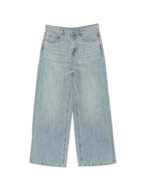 JNBY pin-embellished wide-leg jeans Blue 5Q3E12480
