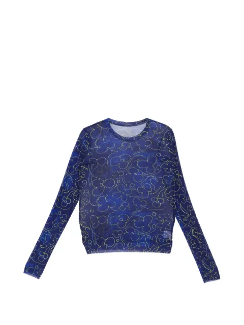 JNBY floral fitted long sleeves T-shirt Blue 5Q3111200