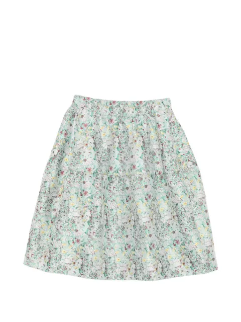 JNBY floral-embroidered midi skirt Blue 5Q2D12170