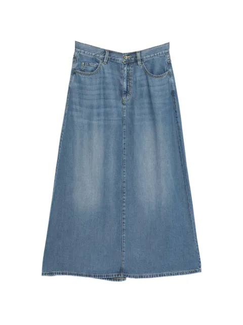 JNBY logo-patched A-Line skirt Blue 5Q3D11930