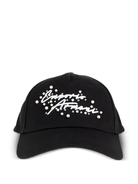 Emporio Armani beaded script baseball cap Black EW004173AF14765