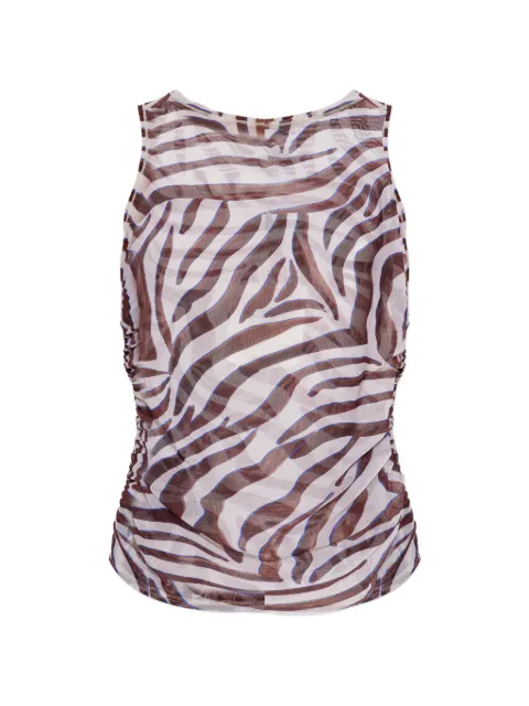Bond-eye mesh zebra-print top Neutrals BOUND616MP