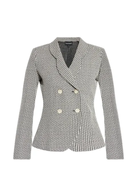 Emporio Armani houndstooth-pattern double-breasted jacket Brown EW003586AF21217