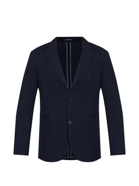 Emporio Armani single-breasted seersucker blazer Blue EM000069TE18695