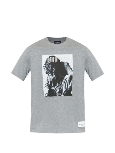 Emporio Armani graphic-print cotton T-shirt Grey EM004751AF23082