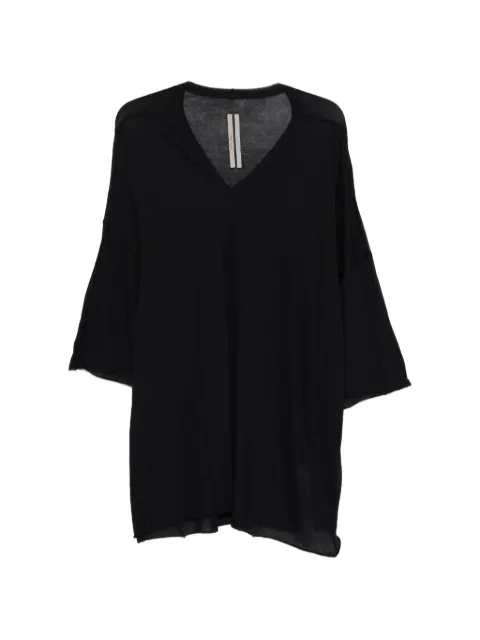 Rick Owens V Tommy V-neck T-shirt Black RR01F2279UC