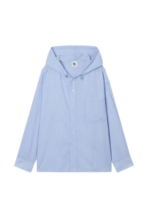 b+ab hooded striped shirt Blue 6S108AS