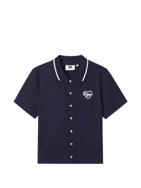 CHOCOOLATE buttoned ribbed top Blue B1XPOW01021Y