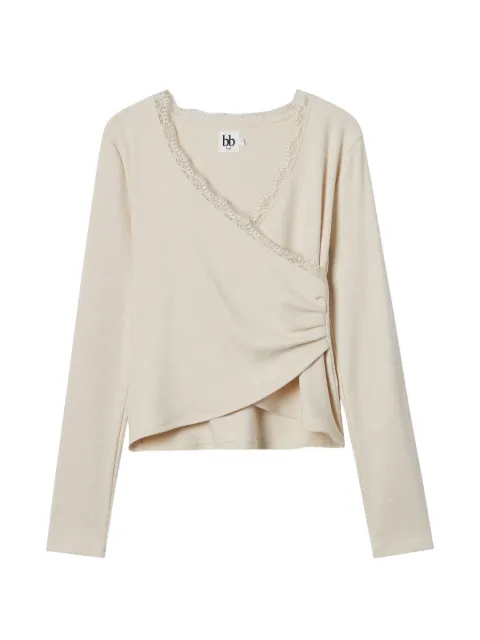 b+ab lace-trim top Neutrals 6S602AS