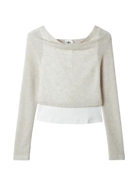b+ab draped hooded top Neutrals 6S609AS
