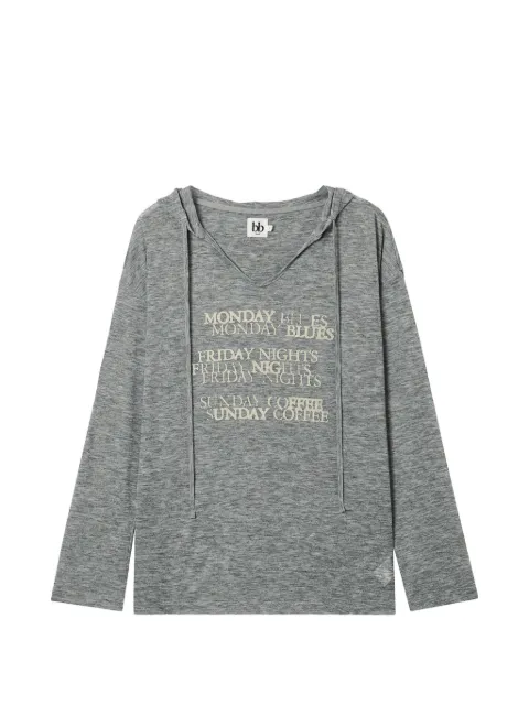 b+ab V-neck hoodie Grey 6S608AS