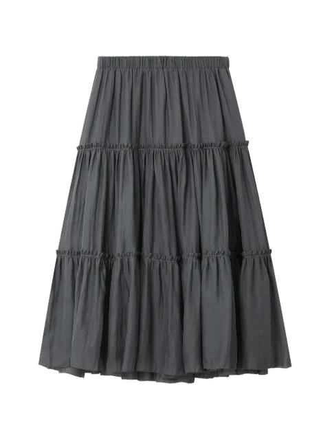 tout a coup ruffled tiered midi skirt Grey M108AR6