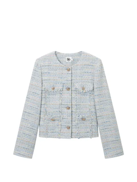 b+ab fringed tweed jacket Blue 6S106AS