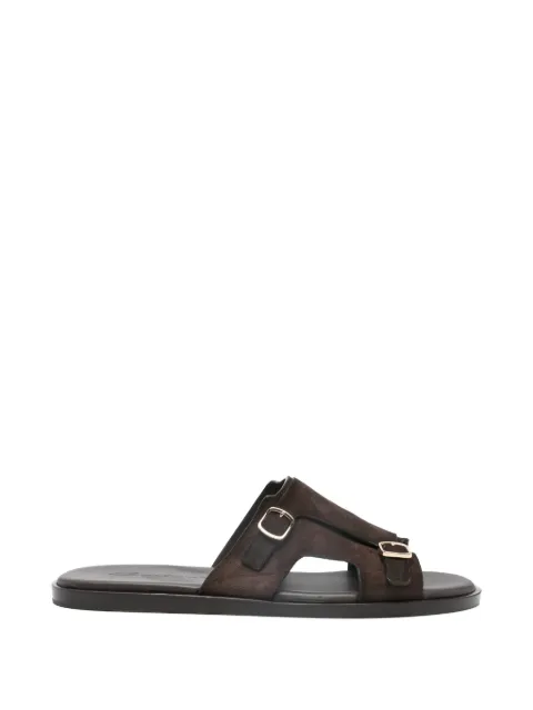 Santoni buckle-detail slides Brown MCEK16723HC6MEAA