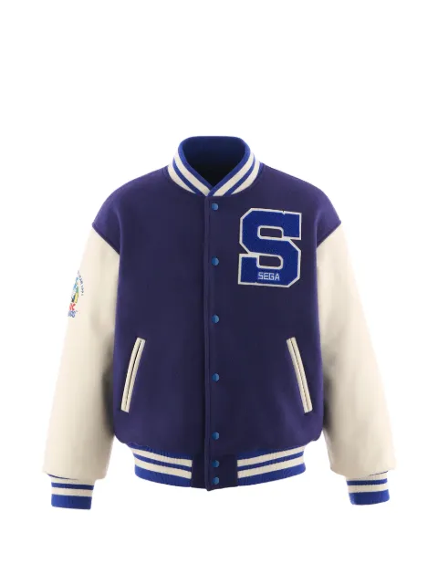 SAINT MXXXXXX logo-appliqué varsity jacket Blue SMHR10000C63