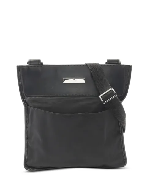 Gucci Pre-Owned 2000s canvas leather shoulder bag Black 1039296