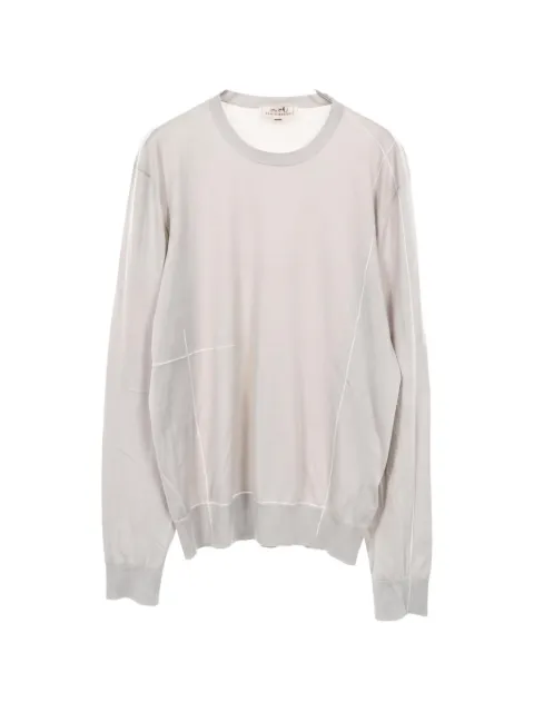 Hermès Pre-Owned 2010s fine-knit jumper Grey 1037342