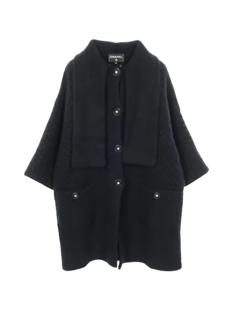 CHANEL Pre-Owned 1986-1988 button knit coat Blue 1039435