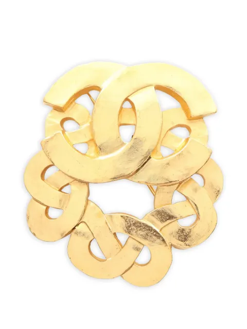 CHANEL Pre-Owned 1986-1988 Coco Mark brooch Gold 1037800