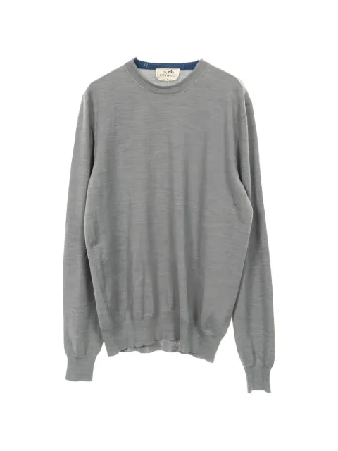 Hermès Pre-Owned crew-neck knit top Grey 1037335