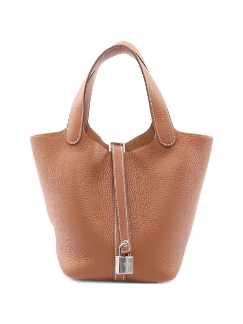 Hermès Pre-Owned 2025 Picotan Lock PM leather lock tote bag Brown 1042700K