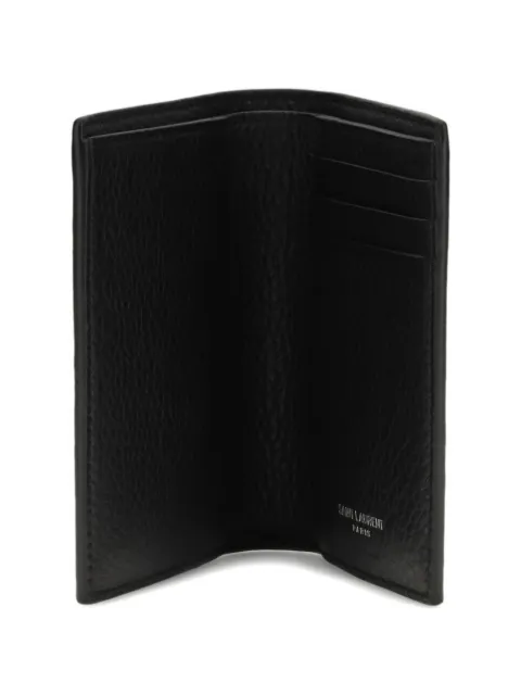 Saint Laurent logo-plaque leather wallet Black 847958AAELP