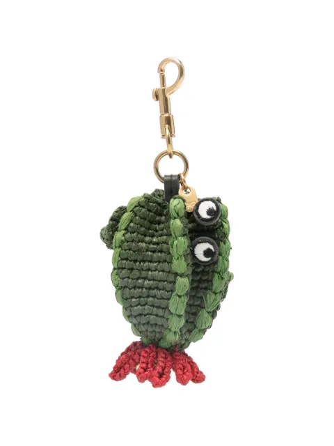 Anya Hindmarch woven keyring Green 203647
