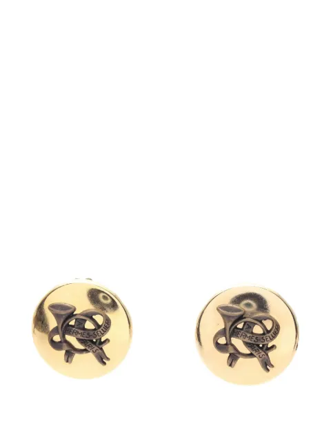 Hermès Pre-Owned round clip-on earrings Gold 1033134