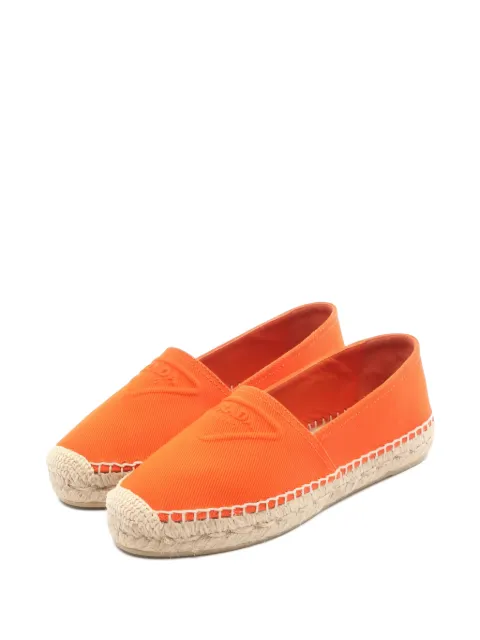 Prada Pre-Owned Triangle-logo espadrilles Orange 1037276