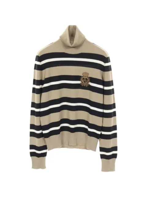 Dolce & Gabbana Pre-Owned 2010s striped roll-neck sweater Neutrals 1037361