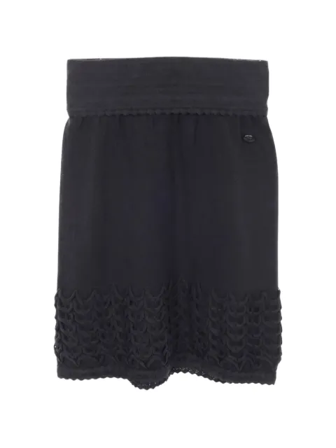 CHANEL Pre-Owned 1986-1988 Coco-mark mini skirt Black 1036439