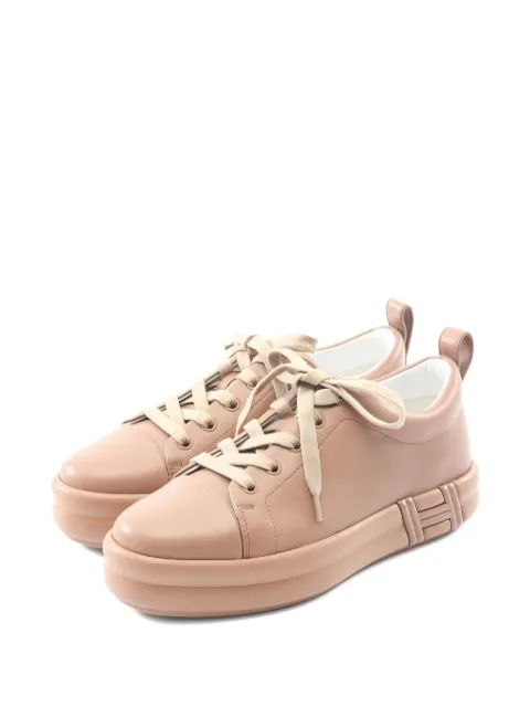 Hermès Pre-Owned 2010s Happy leather sneakers Brown 1039701