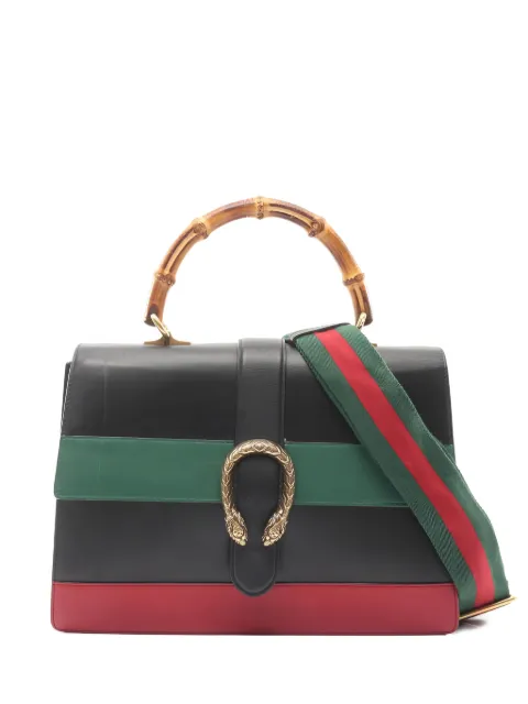 Gucci Pre-Owned Bamboo leather tote bag Black 1040514