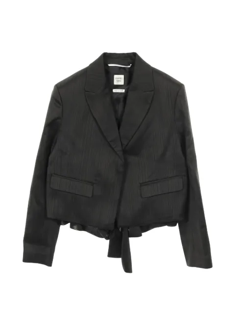 Hermès Pre-Owned 2010s ribbon-detail blazer Grey 1033188