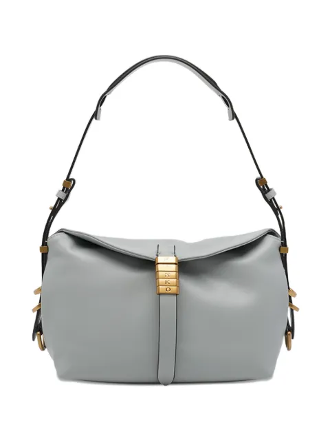 PINKO New Saddle leather shoulder bag Grey 105895A1ZX