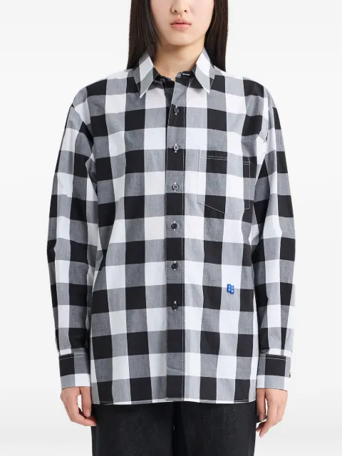Ader Error checkered chest-pocket shirt White BO42FYSH0104BK