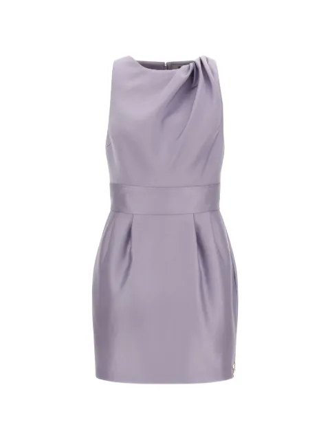 Elisabetta Franchi Duchesse logo-detail draping mini dress Purple AB87561E2
