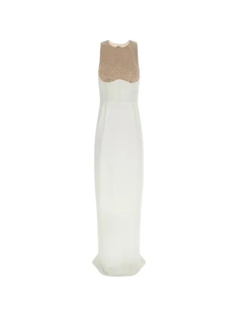 Elisabetta Franchi Red Carpet dress in lightweight crêpe fabric with elastic straps White ABR1261E2