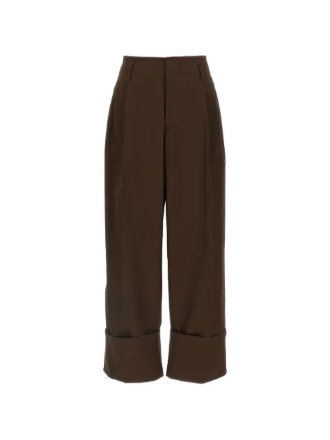 DARKPARK Diana belt-loop turn-up trousers Brown WTR47FAC1500092