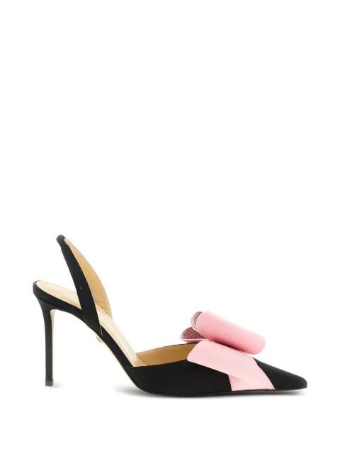 MACH & MACH Le Cadeau bow-detail pointed pumps Black PF23S0295CRP600