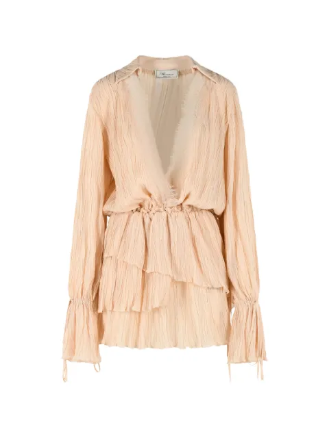 Blumarine belted pleated mini dress Neutrals 2A771A098