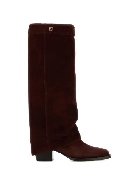 FENDI Minerva logo-plaque boots Brown 8W8566QK9