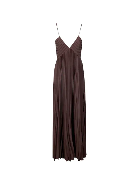 P.A.R.O.S.H. pleated V-neckdress Brown D726180PANTY26