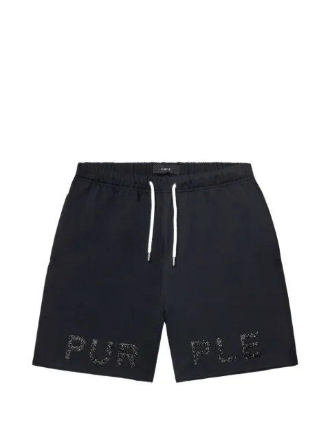 Purple Brand drawstring running shorts Black M4196FTBS226