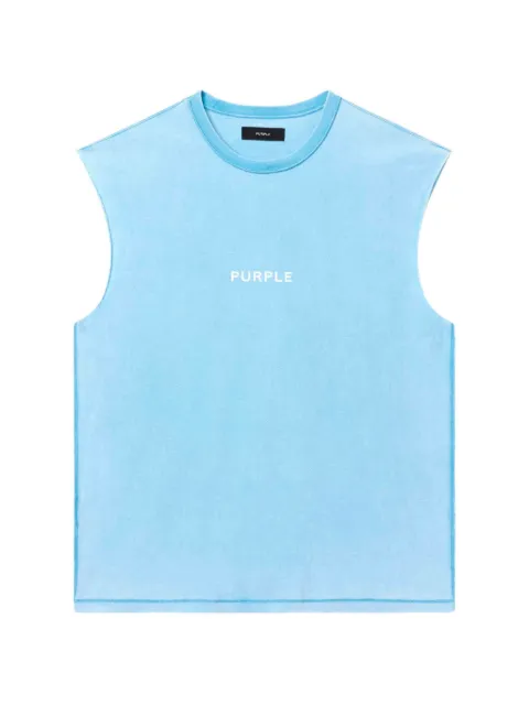 Purple Brand crew-neck sleeveless T-shirt Blue P103TCRM226