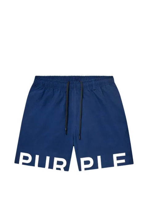 Purple Brand logo drawstring shorts Blue P504PBRS226