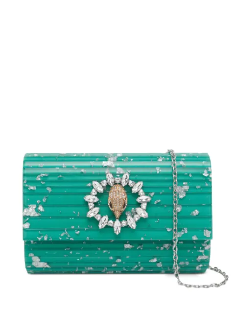 Kurt Geiger London Party eagle-embellishment clutch bag Green 5374270979